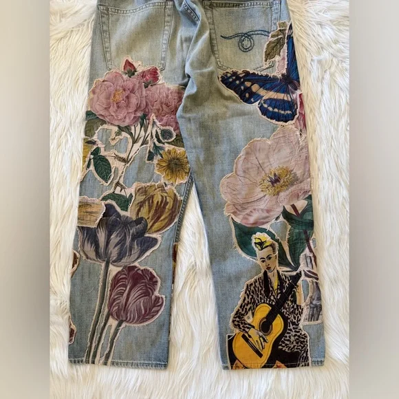 R13 Articulated Knee Cropped Denim Jeans 24 - Picture 8 of 9